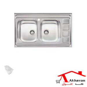 سینک ظرفشویی روکار دو لگنه کد 372S اخوان