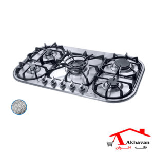 گاز رومیزی استیل 5 شعله کد G86 اخوان