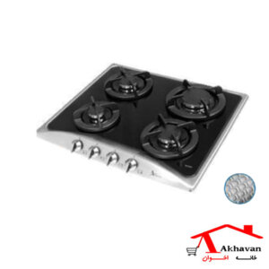 گاز رومیزی شیشه استیل 4 شعله کد G62 اخوان